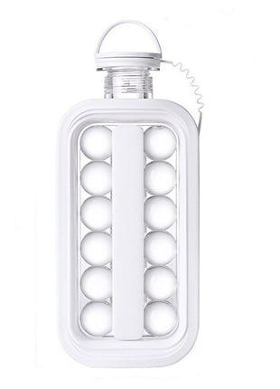 2-in-1 Portable Ice Cube Maker Water Bottle, BPA-Free Food Contact Material, 1.4L Pull-Out Capacity white