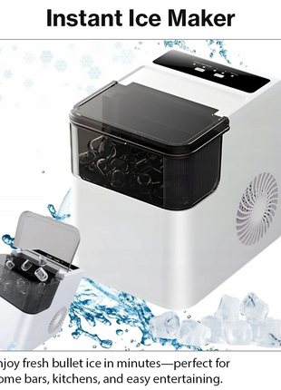 Automatic Ice Maker 1.6L – 2 Cube Sizes – Fast Cooling – Portable
