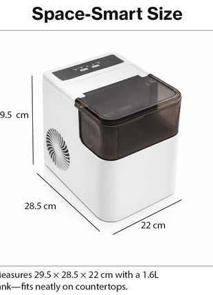 Automatic Ice Maker 1.6L – 2 Cube Sizes – Fast Cooling – Portable