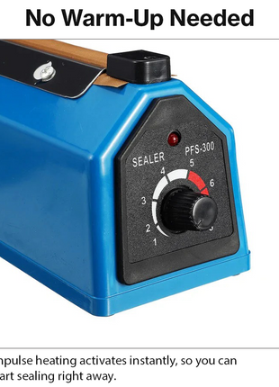 Plastic Film Sealer 300mm – Metal Body Heat Bag Sealer with Adjustable Timer – Blue