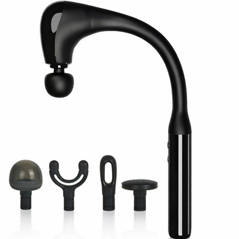 Deep Tissue Massage Gun with LCD Display, 4 Interchangeable Heads, 3 Modes & 6 Speeds up to 3000 RPM, USB-C Rechargeable Handheld Percussion Massager