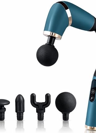 Deep Tissue Massage Gun with LCD Display, 4 Interchangeable Heads, 3 Modes & 6 Speeds up to 3000 RPM, USB-C Rechargeable Handheld Percussion Massager