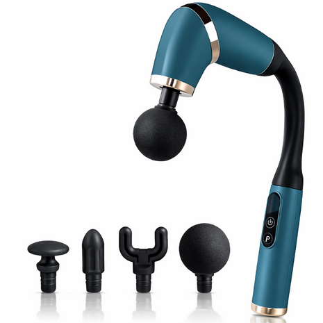 Deep Tissue Massage Gun with LCD Display, 4 Interchangeable Heads, 3 Modes & 6 Speeds up to 3000 RPM, USB-C Rechargeable Handheld Percussion Massager