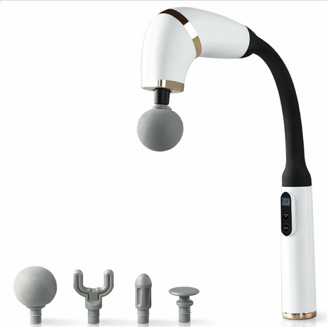 Deep Tissue Massage Gun with LCD Display, 4 Interchangeable Heads, 3 Modes & 6 Speeds up to 3000 RPM, USB-C Rechargeable Handheld Percussion Massager
