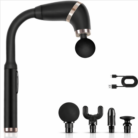 Deep Tissue Massage Gun with LCD Display, 4 Interchangeable Heads, 3 Modes & 6 Speeds up to 3000 RPM, USB-C Rechargeable Handheld Percussion Massager