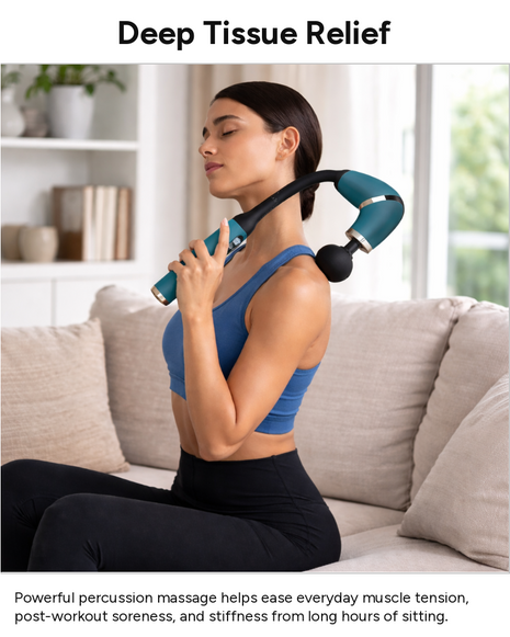 Deep Tissue Massage Gun with LCD Display, 4 Interchangeable Heads, 3 Modes & 6 Speeds up to 3000 RPM, USB-C Rechargeable Handheld Percussion Massager