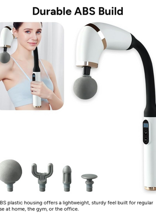 Deep Tissue Massage Gun with LCD Display, 4 Interchangeable Heads, 3 Modes & 6 Speeds up to 3000 RPM, USB-C Rechargeable Handheld Percussion Massager