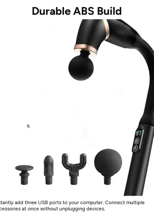 Deep Tissue Massage Gun with LCD Display, 4 Interchangeable Heads, 3 Modes & 6 Speeds up to 3000 RPM, USB-C Rechargeable Handheld Percussion Massager