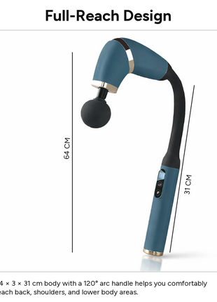 Deep Tissue Massage Gun with LCD Display, 4 Interchangeable Heads, 3 Modes & 6 Speeds up to 3000 RPM, USB-C Rechargeable Handheld Percussion Massager