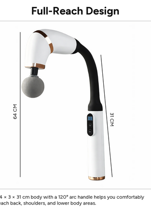 Deep Tissue Massage Gun with LCD Display, 4 Interchangeable Heads, 3 Modes & 6 Speeds up to 3000 RPM, USB-C Rechargeable Handheld Percussion Massager