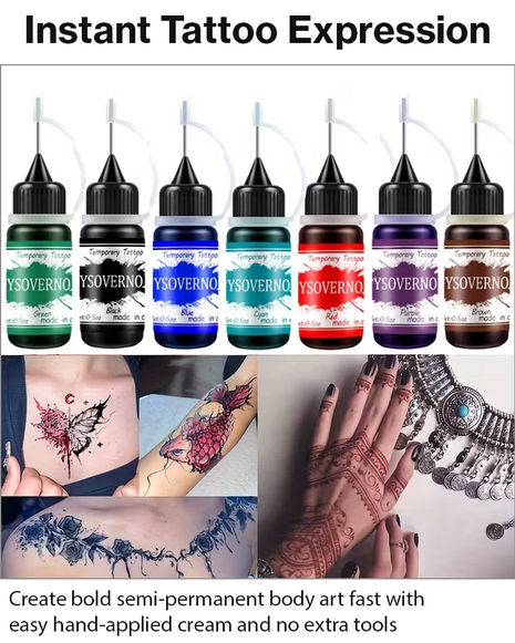 Semi-Permanent Tattoo Cream 30g – Plant-Based Waterproof Body Art Ink – Hand-Crafted, Sweat-Resistant, Easy to Apply