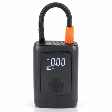 Portable Smart Tire Inflator Air Pump with Digital Pressure Display, USB-C Rechargeable 7.4V Battery, Emergency Light & Power Bank, Compact Car Bike Ball Inflator