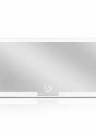 Car Vanity Mirror with LED Light 24.5cm – Slim ABS Frame, Rechargeable, 3-Level Dimming, White