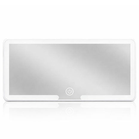 Car Vanity Mirror with LED Light 24.5cm – Slim ABS Frame, Rechargeable, 3-Level Dimming, White