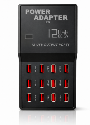 12-Port USB Charging Station  Power Adapter