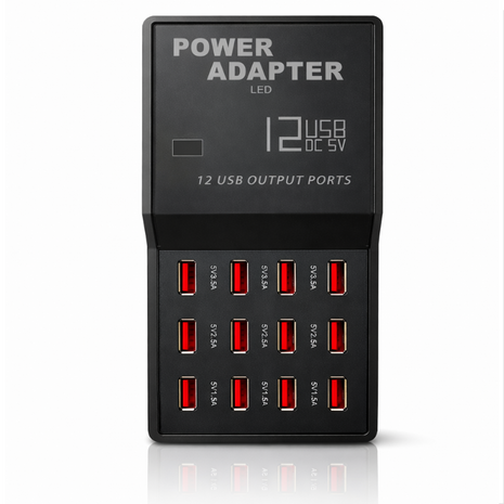 12-Port USB Charging Station  Power Adapter