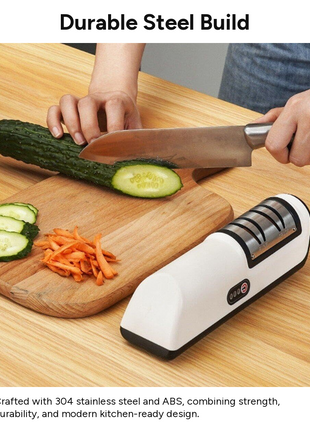 Cordless Electric Knife Sharpener 3 Speed USB Rechargeable 5W Lithium Battery Stainless Steel Angle Guide Sharpener