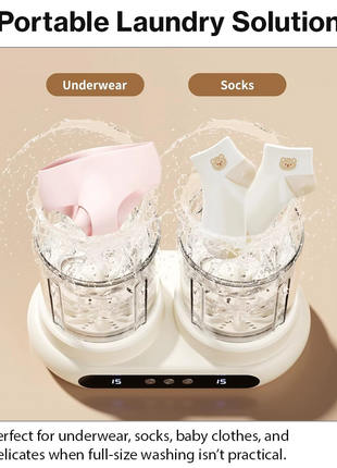 Portable Double Cup Mini Washing Machine 3L 24W Washer