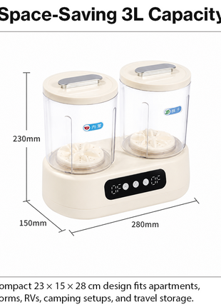 Portable Double Cup Mini Washing Machine 3L 24W Washer