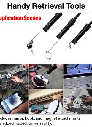 3-in-1 Industrial Endoscope Camera 2m Cable HD 1280P IP67 Waterproof Inspection Camera with LED Lights for Android PC