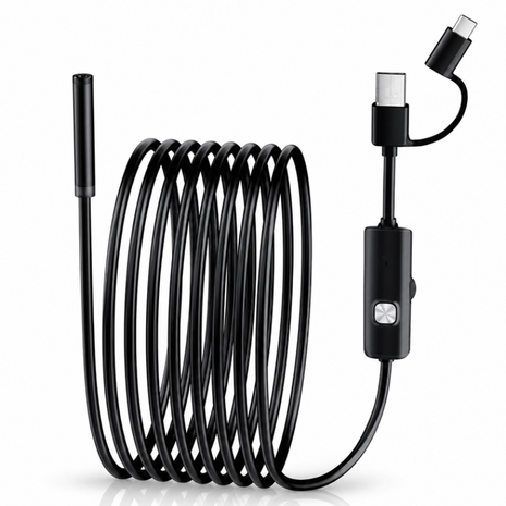 3-in-1 Android Endoscope Camera 5 m USB-C Borescope 7 mm IP67 LED