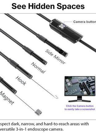 3-in-1 Android Endoscope Camera 5 m USB-C Borescope 7 mm IP67 LED