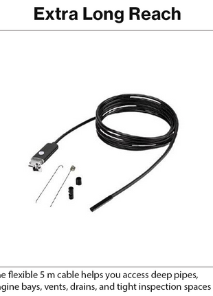 3-in-1 Android Endoscope Camera 5 m USB-C Borescope 7 mm IP67 LED