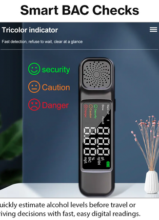Digital Alcohol Breathalyser USB-C Rechargeable BAC Tester with Digital Display & Non-Contact Detection