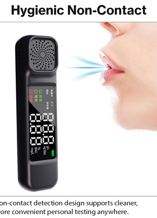 Digital Alcohol Breathalyser USB-C Rechargeable BAC Tester with Digital Display & Non-Contact Detection