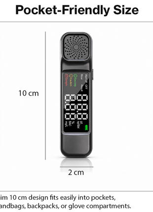 Digital Alcohol Breathalyser USB-C Rechargeable BAC Tester with Digital Display & Non-Contact Detection