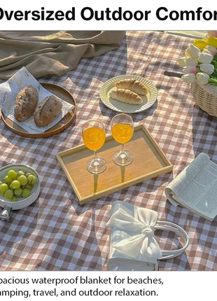 Large Waterproof Outdoor Picnic Blanket 200 x 200cm Foldable Oxford Fabric Camping Beach Mat