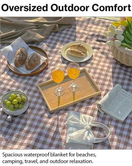 Large Waterproof Outdoor Picnic Blanket 200 x 200cm Foldable Oxford Fabric Camping Beach Mat