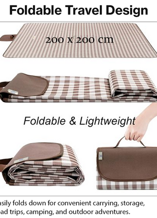 Large Waterproof Outdoor Picnic Blanket 200 x 200cm Foldable Oxford Fabric Camping Beach Mat