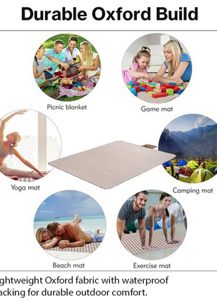 Large Waterproof Outdoor Picnic Blanket 200 x 200cm Foldable Oxford Fabric Camping Beach Mat
