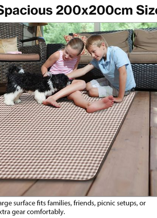 Large Waterproof Outdoor Picnic Blanket 200 x 200cm Foldable Oxford Fabric Camping Beach Mat