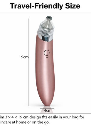 USB Rechargeable Acne Pore Cleaner with 4 Probes, 5 Levels, LED