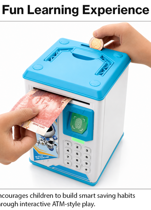 Kids ATM Fingerprint Piggy Bank Safe with Balance Memory Alarm