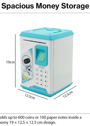 Kids ATM Fingerprint Piggy Bank Safe with Balance Memory Alarm