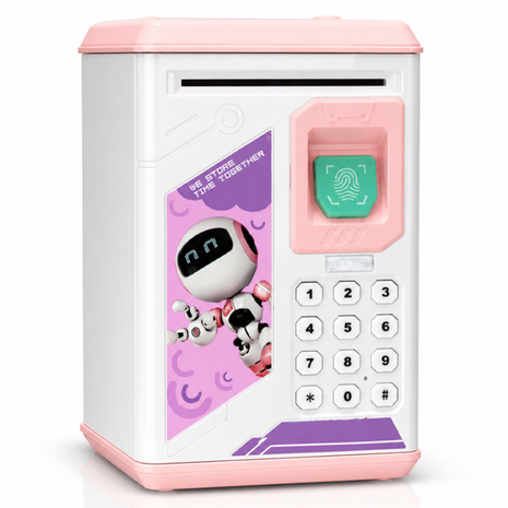 Kids ATM Fingerprint Piggy Bank Safe with Balance Memory Alarm