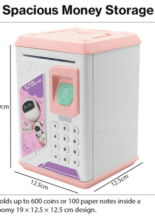 Kids ATM Fingerprint Piggy Bank Safe with Balance Memory Alarm