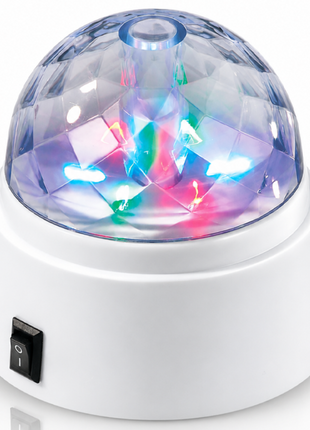 LED RGB Rotating Party Light, 6 LEDs, 9 cm Dome Lamp