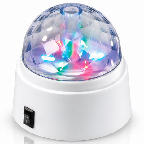 LED RGB Rotating Party Light, 6 LEDs, 9 cm Dome Lamp