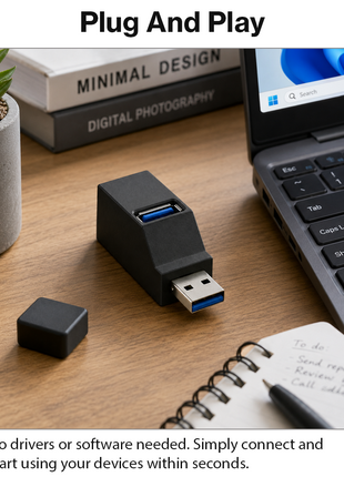USB 3.0 HUB Adapter Extender Mini Splitter Box 3 Ports for PC Laptop Mobile Phone High Speed U Disk Reader