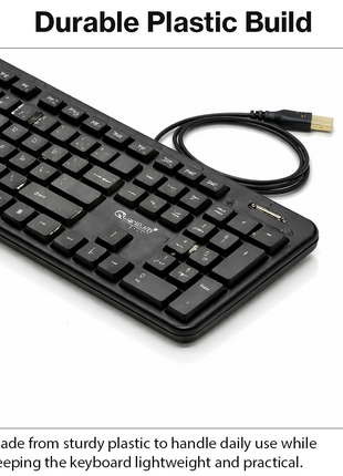 104-Key Wired Keyboard Quiet Soft Keys Full-Size