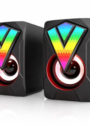 RGB Mini Speaker Set USB Powered AUX Desktop Speakers
