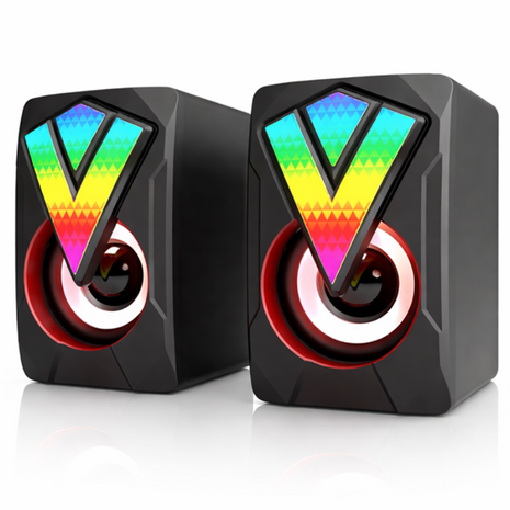 RGB Mini Speaker Set USB Powered AUX Desktop Speakers