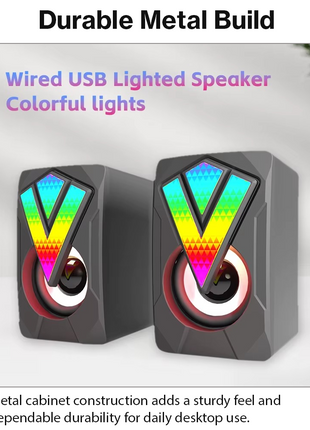 RGB Mini Speaker Set USB Powered AUX Desktop Speakers