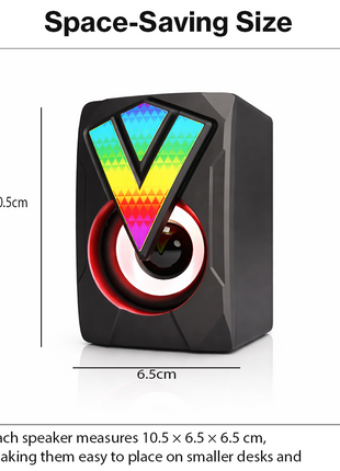 RGB Mini Speaker Set USB Powered AUX Desktop Speakers