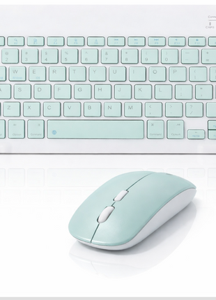 Rechargeable Ultra-Thin Wireless Keyboard and Mouse Set, Silent Mouse with 800/1200/1600 DPI, USB-C Charging Keyboard for Laptop Tablet Phone