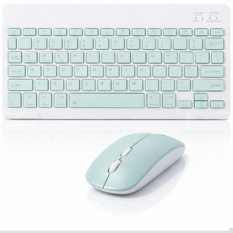 Rechargeable Ultra-Thin Wireless Keyboard and Mouse Set, Silent Mouse with 800/1200/1600 DPI, USB-C Charging Keyboard for Laptop Tablet Phone